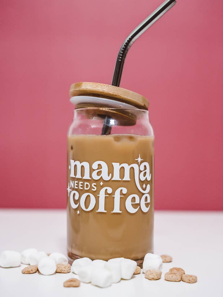 Mama Needs Coffee - Beer Can Glass for wholesale by FriendlyAdventures