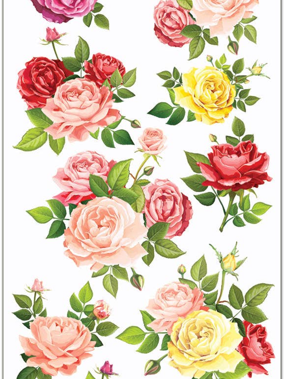 C318 Rosenperfektion Blumen Vintage Aufkleber für den Großhandel von Violette Stickers