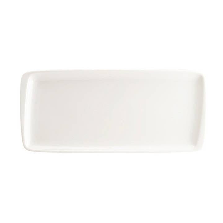 Moove 13.5" x 6" x h:0.75" Rectangular Warm White Porcelain Platter for wholesale by TURGLA HOME