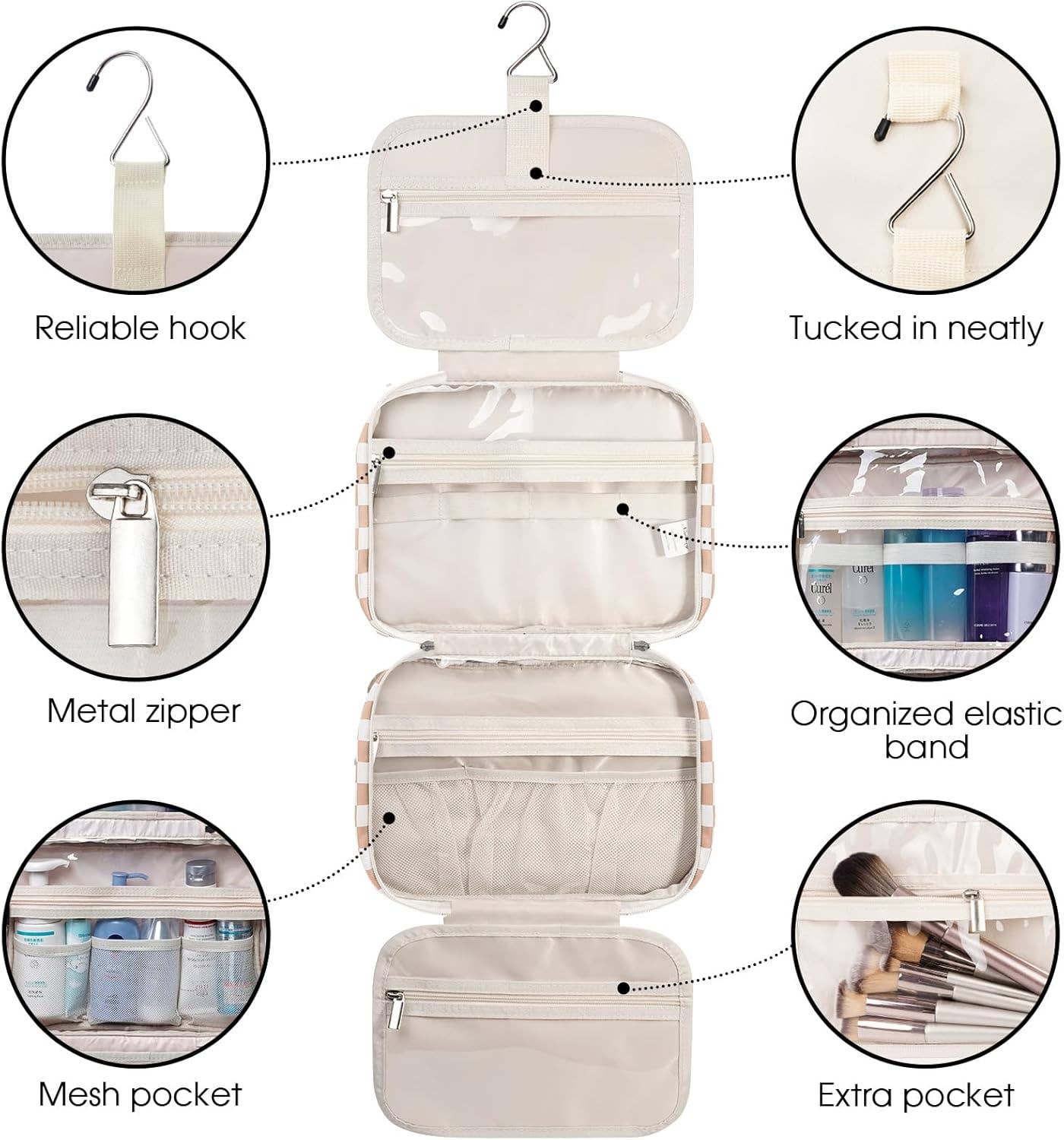 wandf – Großhandel Schmink-/Kosmetiktasche – Hängender Kulturbeutel für Frauen Reise-Make-up-Tasche131