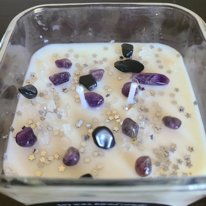 Starstruck Candles - Wholesale Jar/Filled Candle - Sweet Dreams Crystal intention candle1