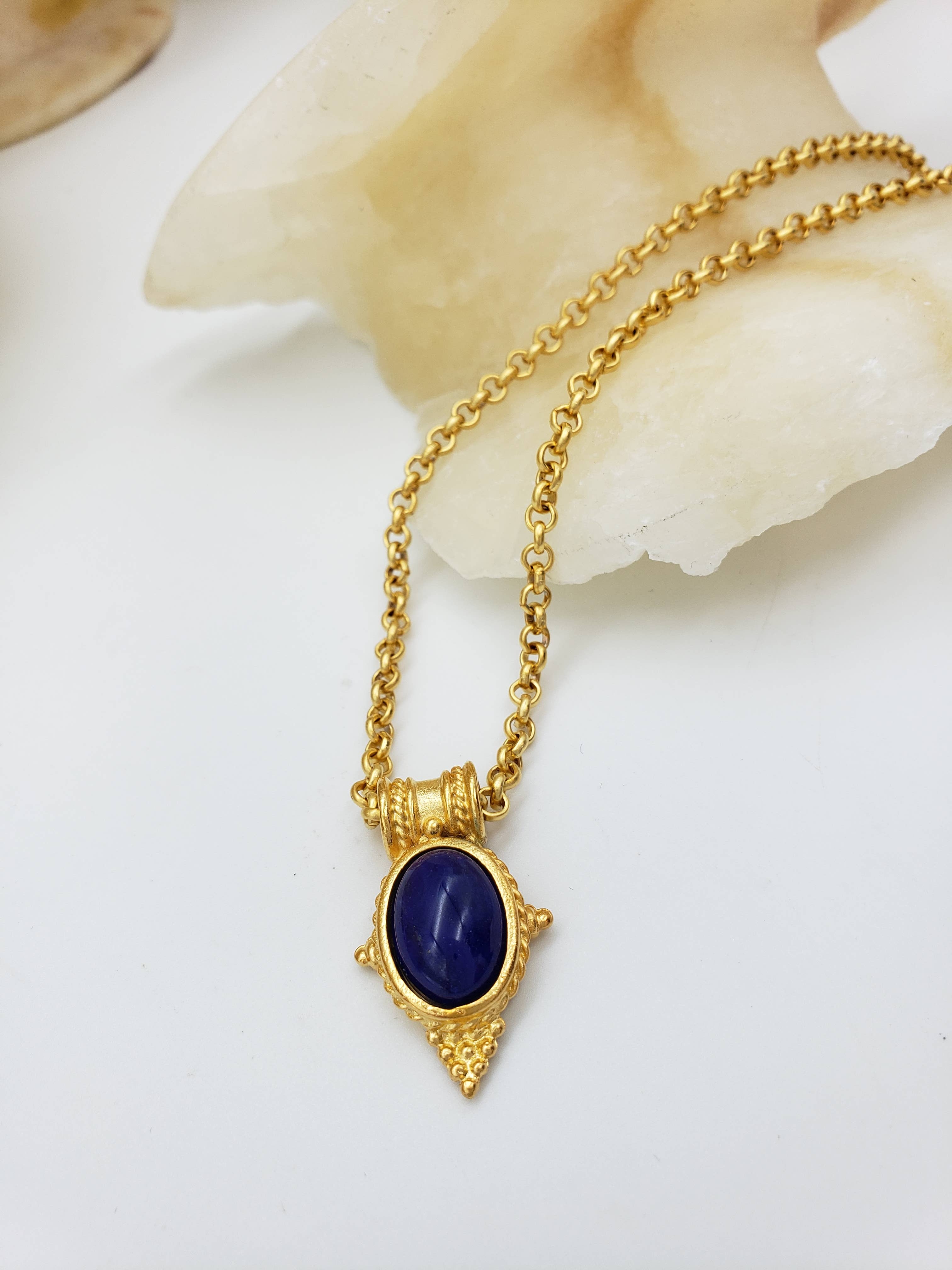 Discoveries, Inc. - Wholesale Pendant/Charm Necklace - Egyptian Revival Lapis Pendant Necklace1