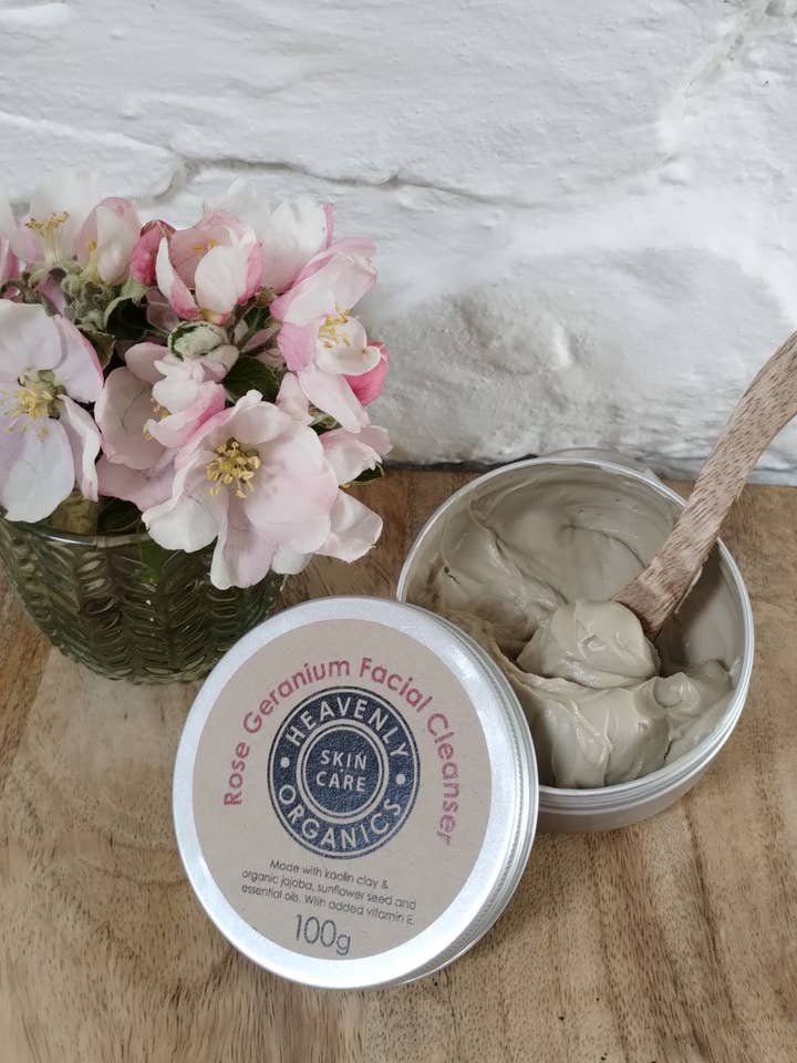 Rose Geranium Facial Cleanser for wholesale by Heavenly Organics Skin Care