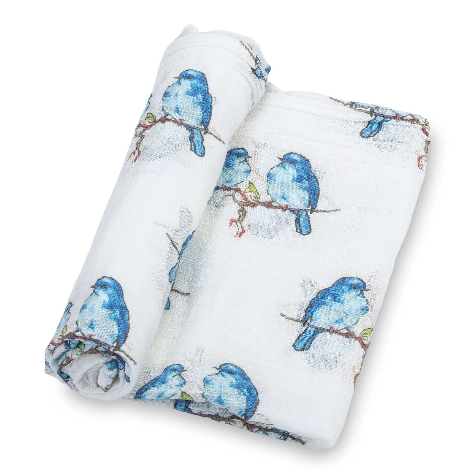 LollyBanks - Wholesale Swaddle - Baby - Bluebird Of Happiness Baby Muslin Swaddle Blanket