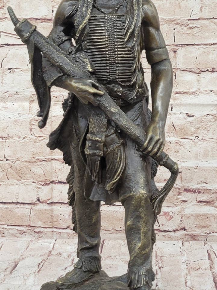 Native American Indian Warrior Bronze Metal Statue Sculpture Figure Original Art for wholesale by Bronzhaus