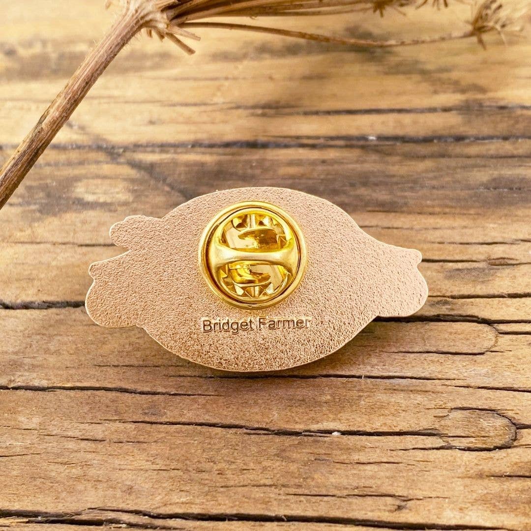 Bridget Farmer Printmaker - Wholesale Lapel pin/button - Bird Noticer - Enamel Pin3