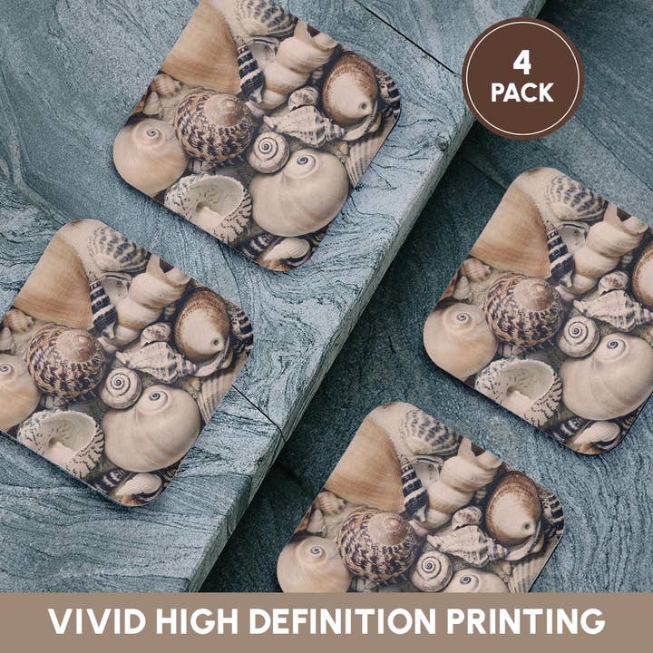 3dRose - Wholesale Coasters - 3dRose, Vintage Style Sea Shell Collection, Coaster12