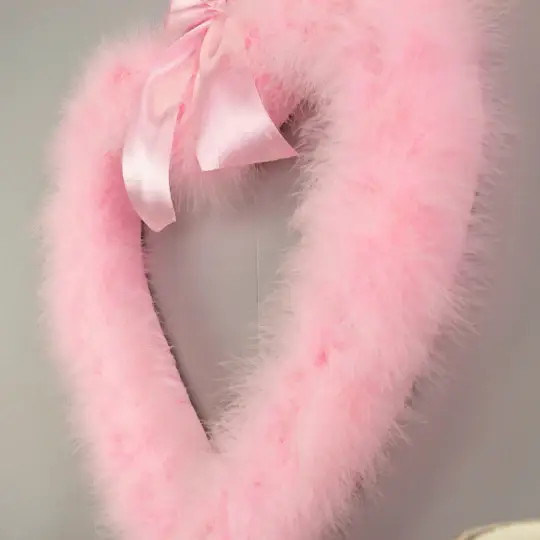 Zucker Feather Products - Wholesale Wreath - Decorative Candy Pink Heart Shaped Feather Wreath and Wall A3