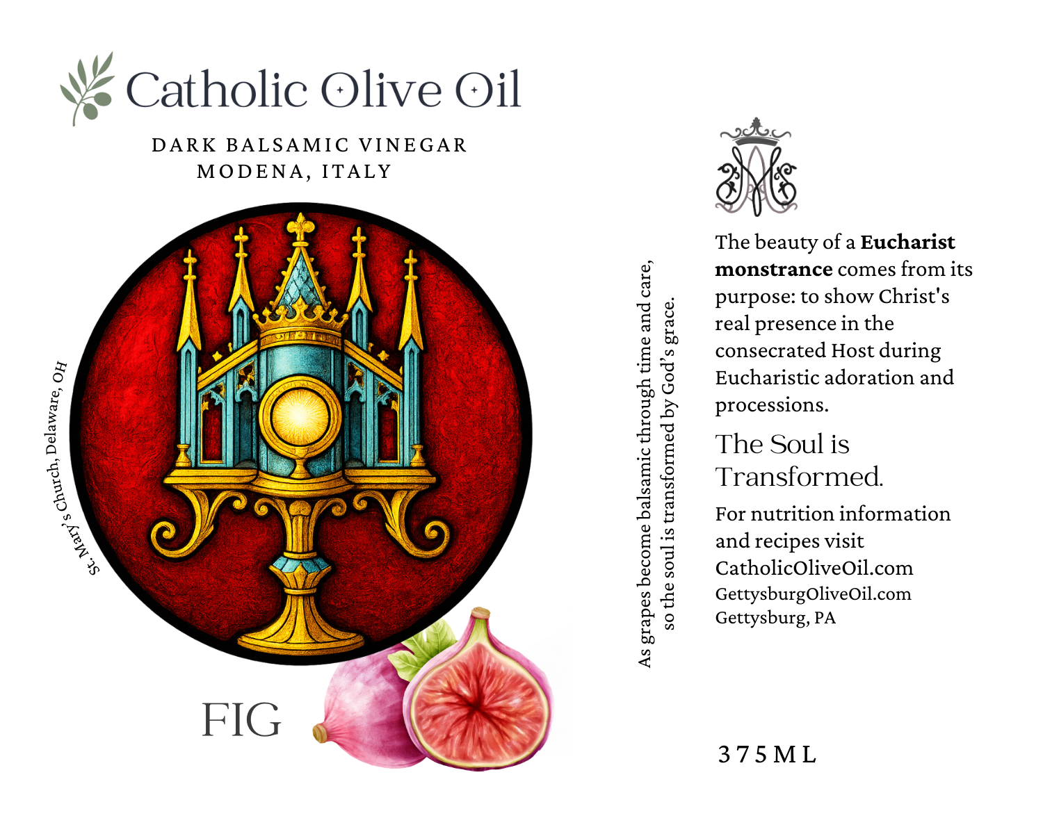Catholic Olive OIl - Wholesale Olive Oil - Eucharist Monstrance Fig Dark Balsamic2