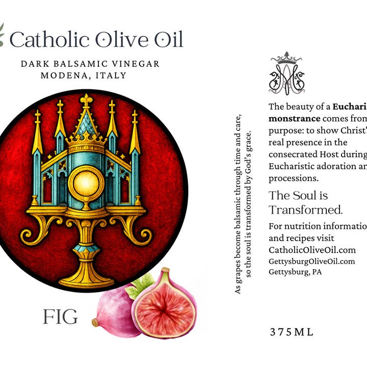 Catholic Olive OIl - Wholesale Olive Oil - Eucharist Monstrance Fig Dark Balsamic2