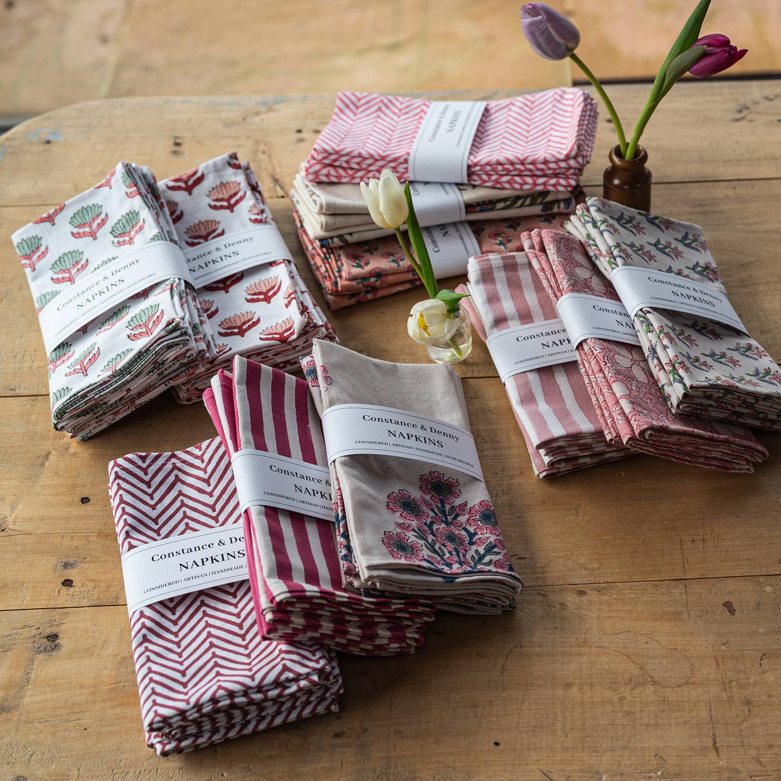 Constance & Denny - Vente Serviettes de table en tissu - Ensemble de 4 serviettes en coton WILDFLOWER2