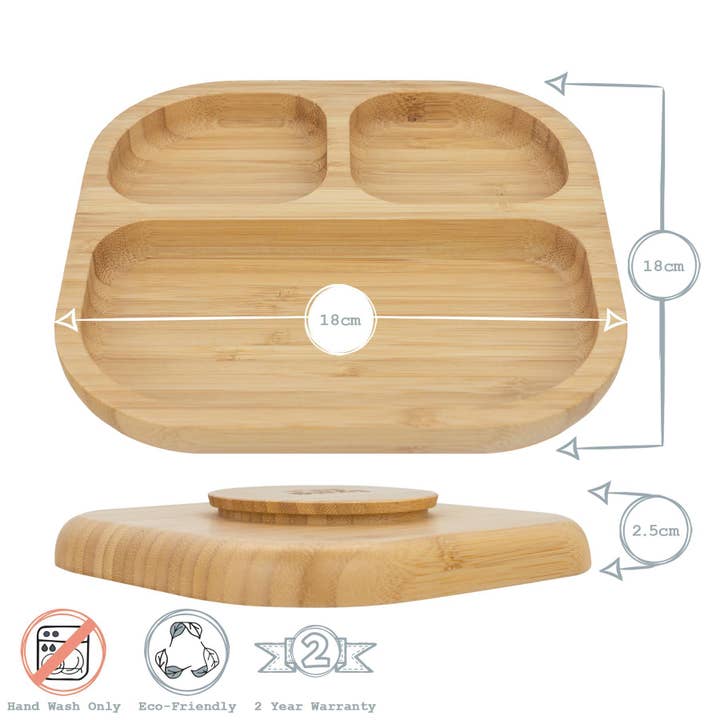 Rinkit Ltd - Wholesale Dinner Plate - Kids & Baby - Tiny Dining Kids Bamboo Suction Plate - White
