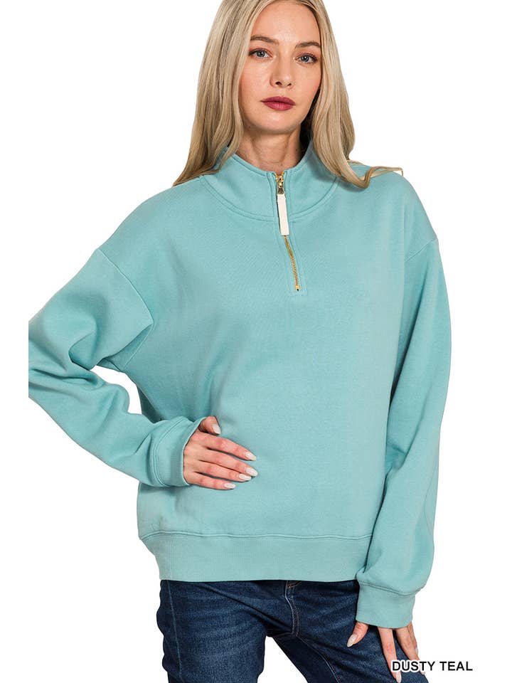 42POPS - Wholesale Sweatshirt - Unisex - ,,.0805 Fleece Half Zip Sweatshirt SI-2836815