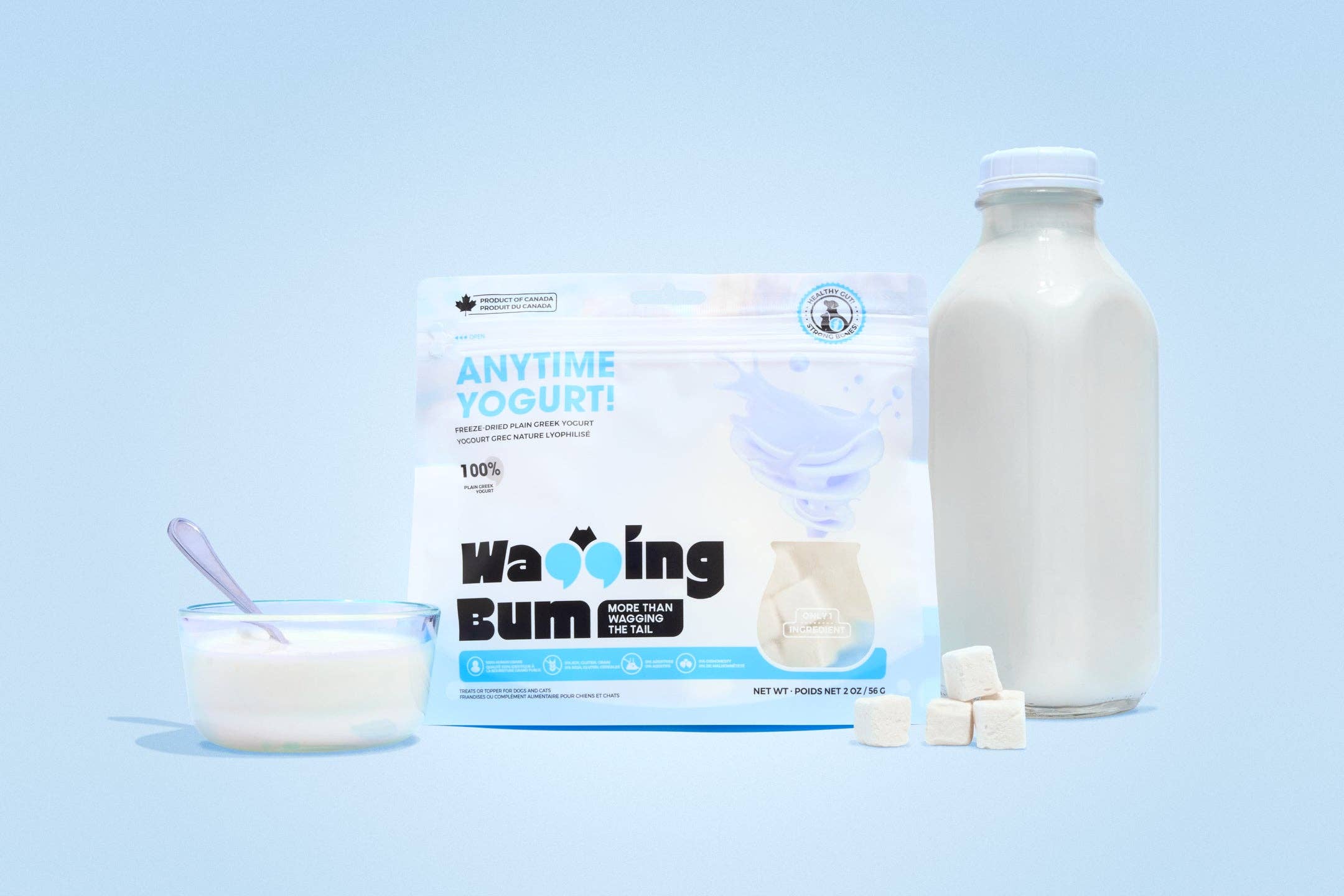 Wagging Bum – wholesale Pet treats – Dog – ANYTIME YOGURT! Freeze-dried Plain Greek Yogurt1