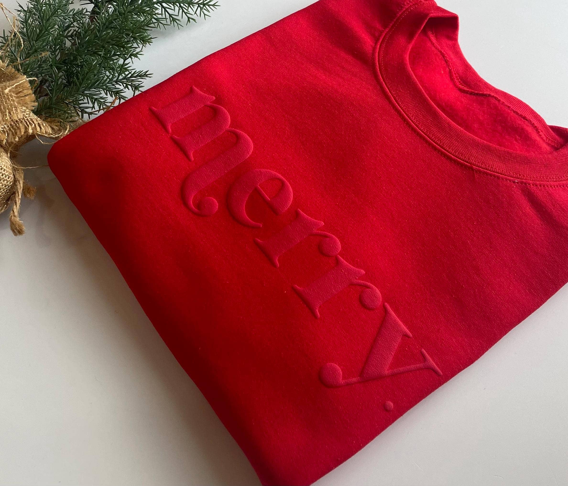 Up2ournecksinfabric - Wholesale Sweatshirt - Women's - Retro Embossed Merry Sweatshirt - Womens Holiday Sweatshirt6