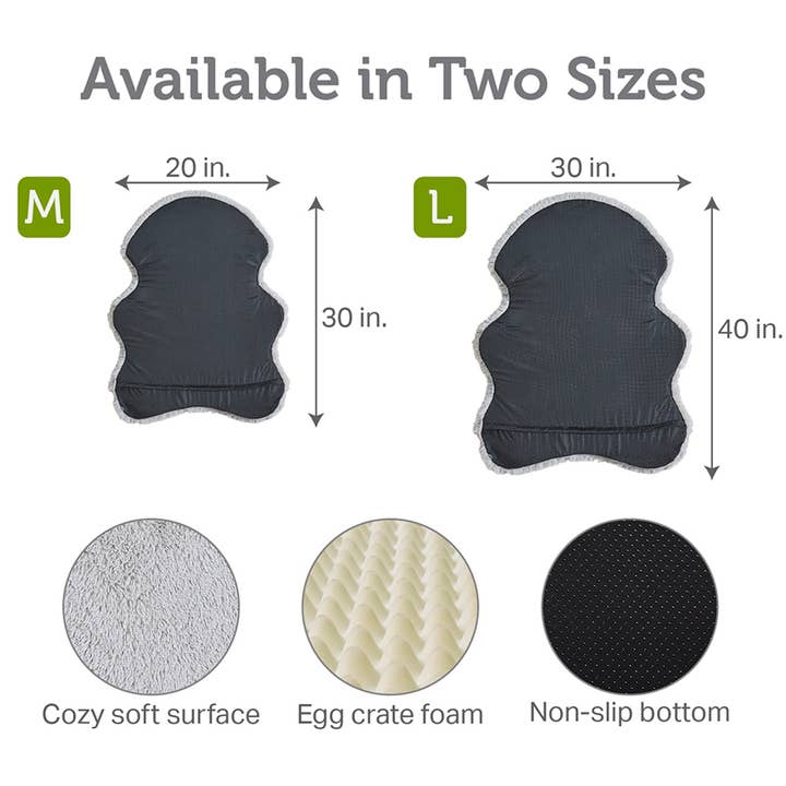 Olliix - Wholesale Pet Bed - Dog - Faux Fur Orthopedic Dog Bed Rug with Cover, Grey4