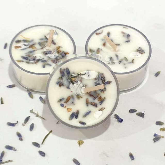 Naturally Pure Aromas - Wholesale Tea Light Candles - Lavender Herbal Tealights 6 Pack