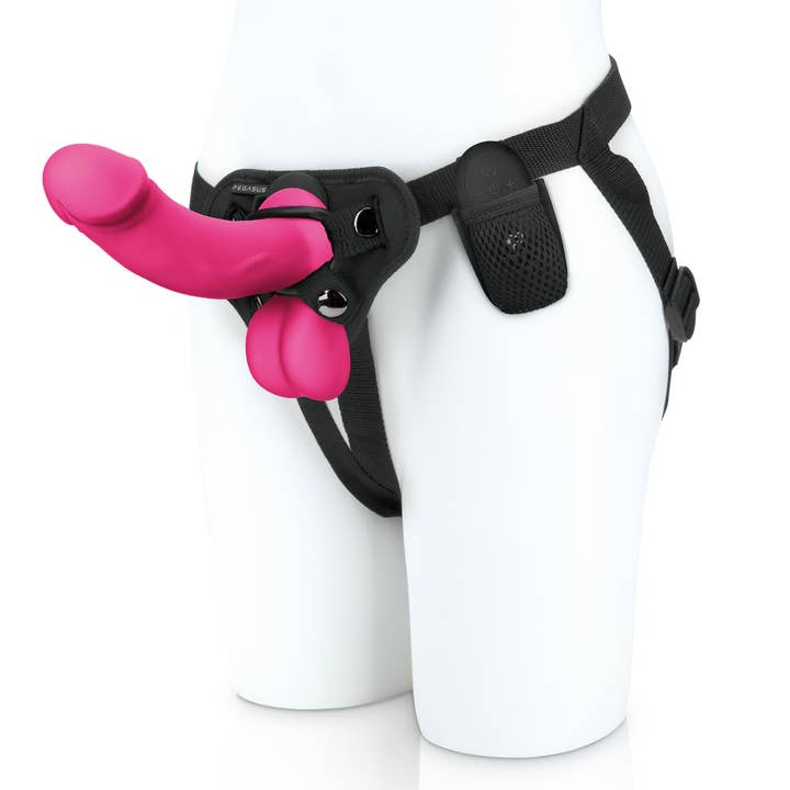 Lux Fetish Store - Wholesale Sex Toy - 6.5” Realistic SIlicone Dildo With Balls and Harness Included1