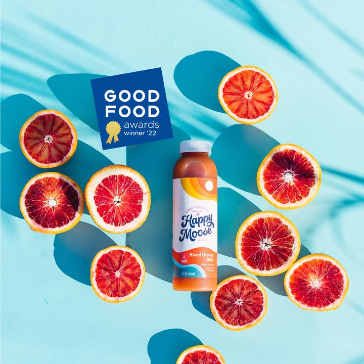 Happy Moose Juice - Wholesale Wellness Juice/Tonic - Blood Orange Bliss - Organic Cold-Press Juice - 150% Vit. C