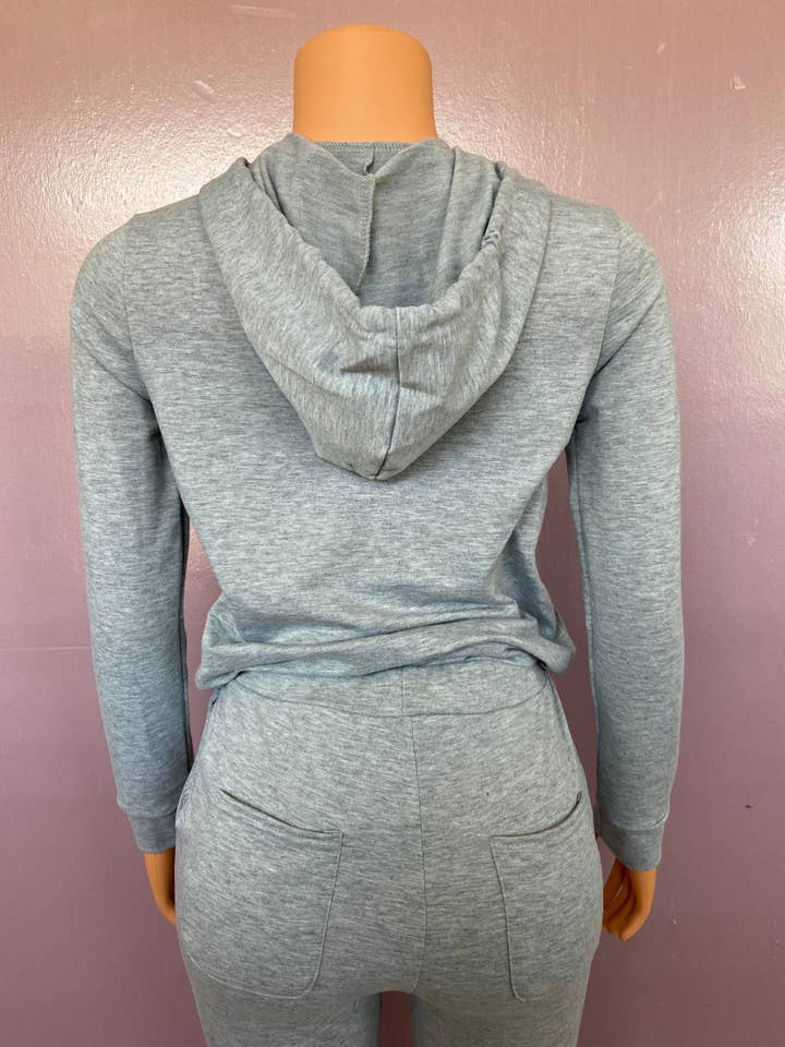 MB Fashion Wholesale - Wholesale Top & Pant Set (NOT Loungewear) - Women's - MB FASHION Zip-Up Hoodie and Jogger Pants Set 12489R17