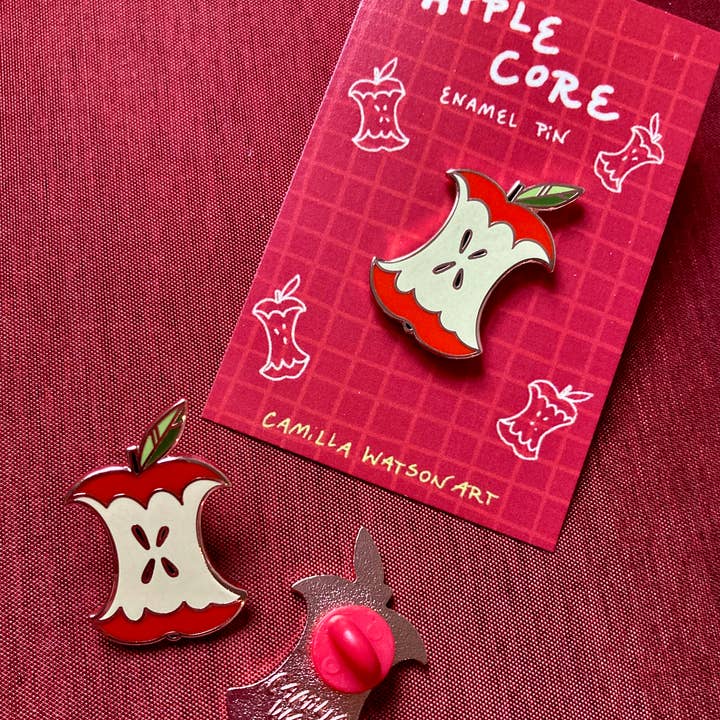 Camilla Watson Art - Wholesale Lapel Pin/Button - Apple Core Enamel Pin1