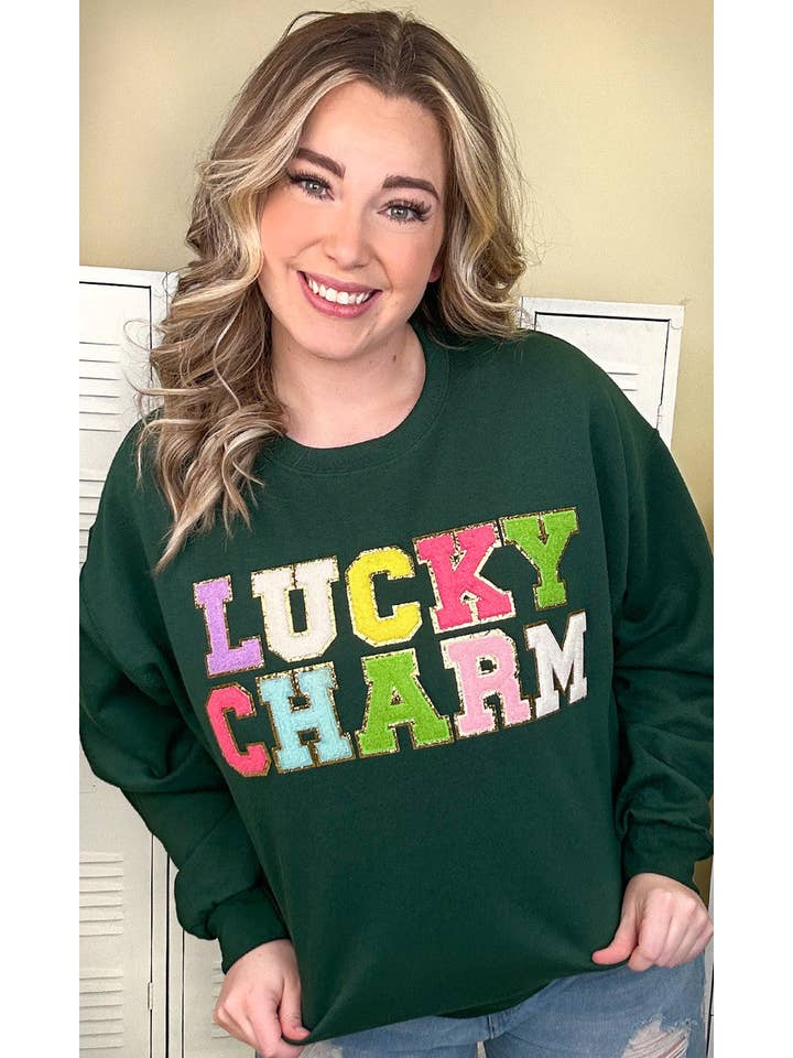 Sugar Stitch - Wholesale Sweatshirt - Women's - Ideal Chenille Lucky Charm Adult Sweatshirt1