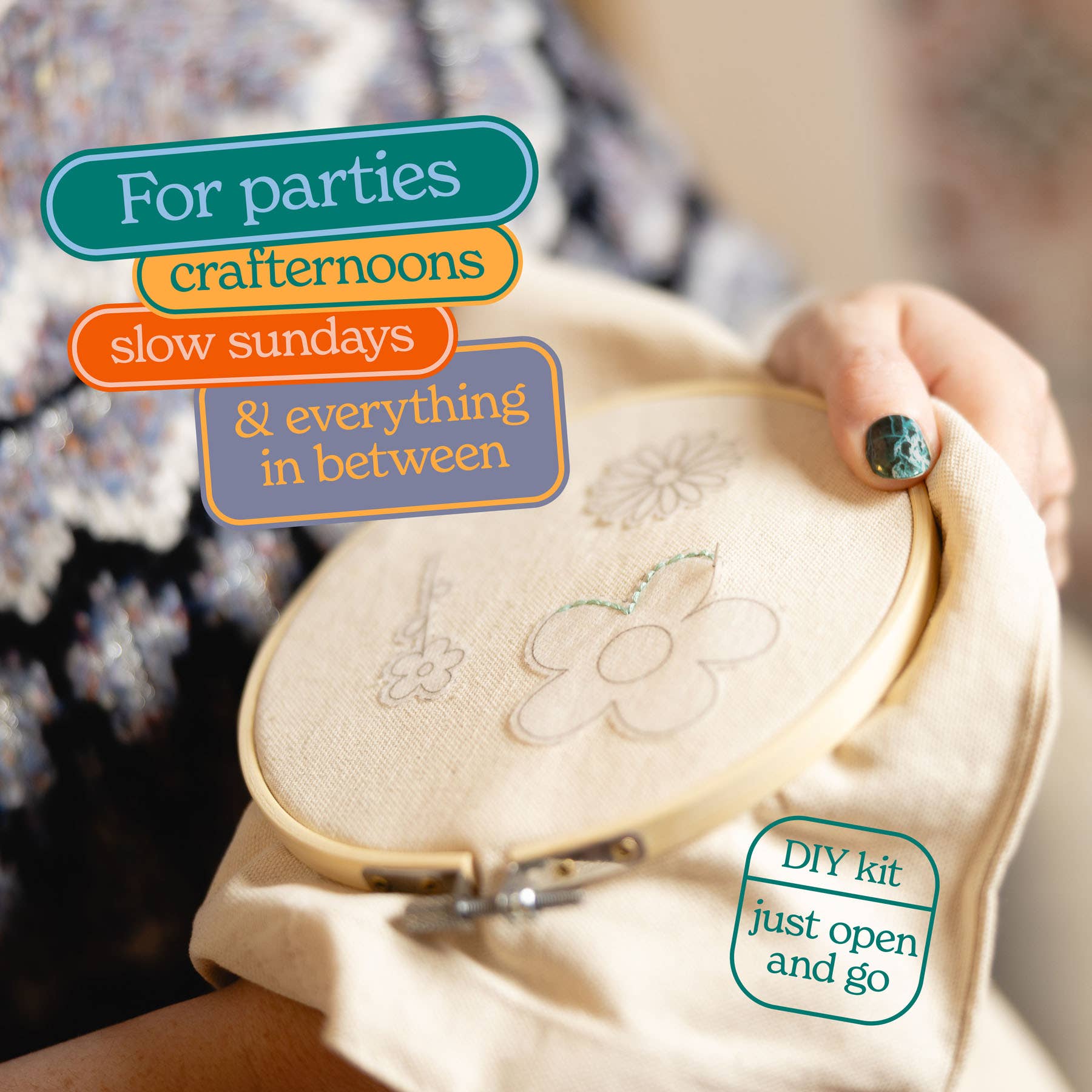 Let's Make & Do – wholesale Sömnadskit – Lär dig sy egna broderade blommor - kit för nybörjare3