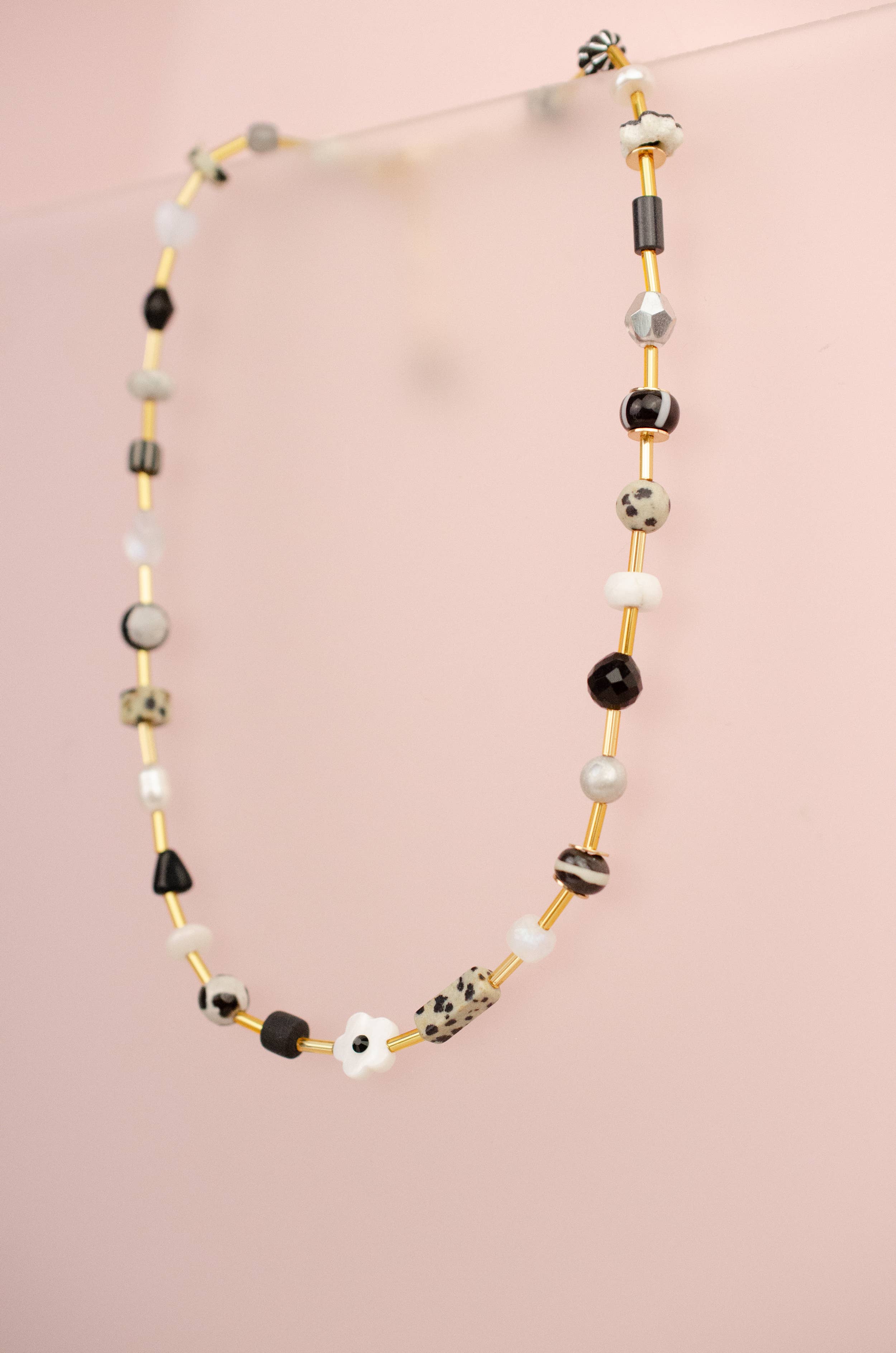 Jill Makes - Wholesale Beaded/Pearl Necklace - Black and white Beaded Necklace5