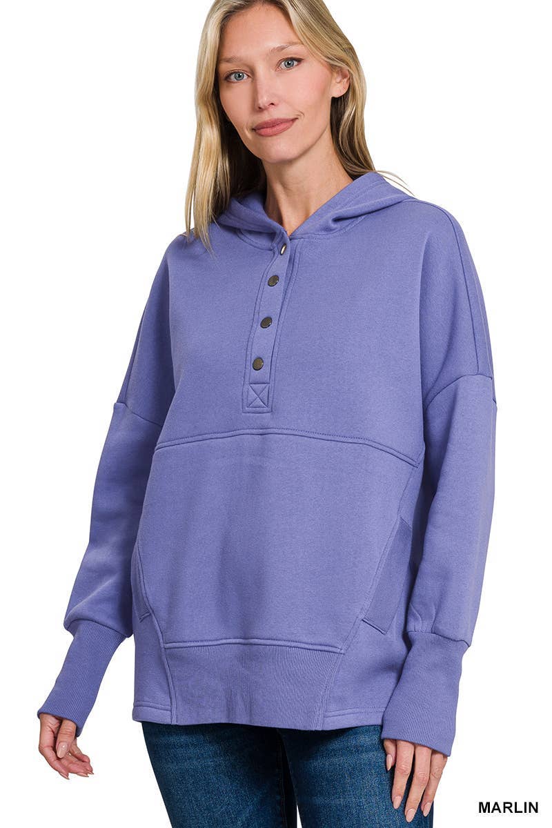 Vanilla Monkey – Hoodie – Mulher por atacado – Camisolas de lã com capuz com meio botão de pressão7