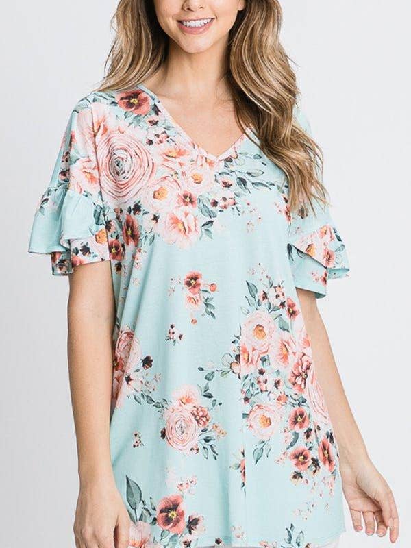 Blommig Tryck Topp för wholesale av Ritz Collections