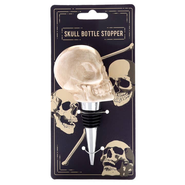 Puckator Ltd - Wholesale Wine Stopper - Ceramic Skull Bottle Stopper