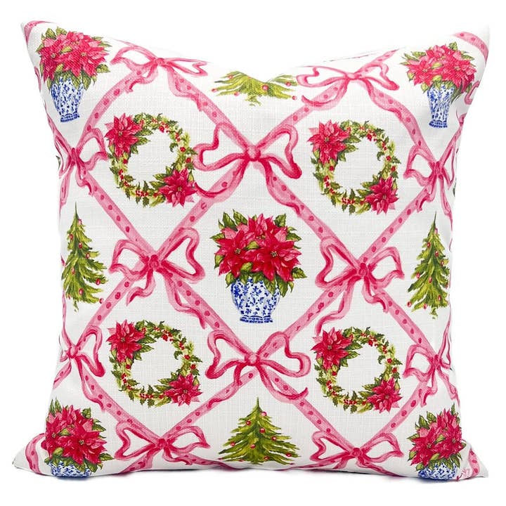 Antik Rød Julehavepude - Julekastepude for engroshandel hos Rachel Brooks Design, LLC