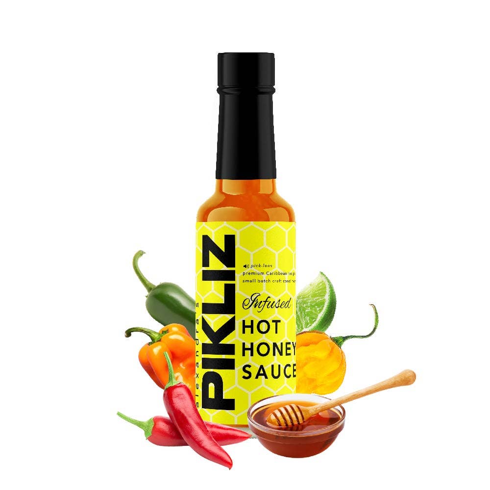 In the Kitchen with Alexandra - Wholesale Honey - Alexandra’s Pikliz Infused Hot Honey Sauce | Caribbean Sweet Heat Superfood | Low Carb, Low Calorie, Gluten Free, 6oz