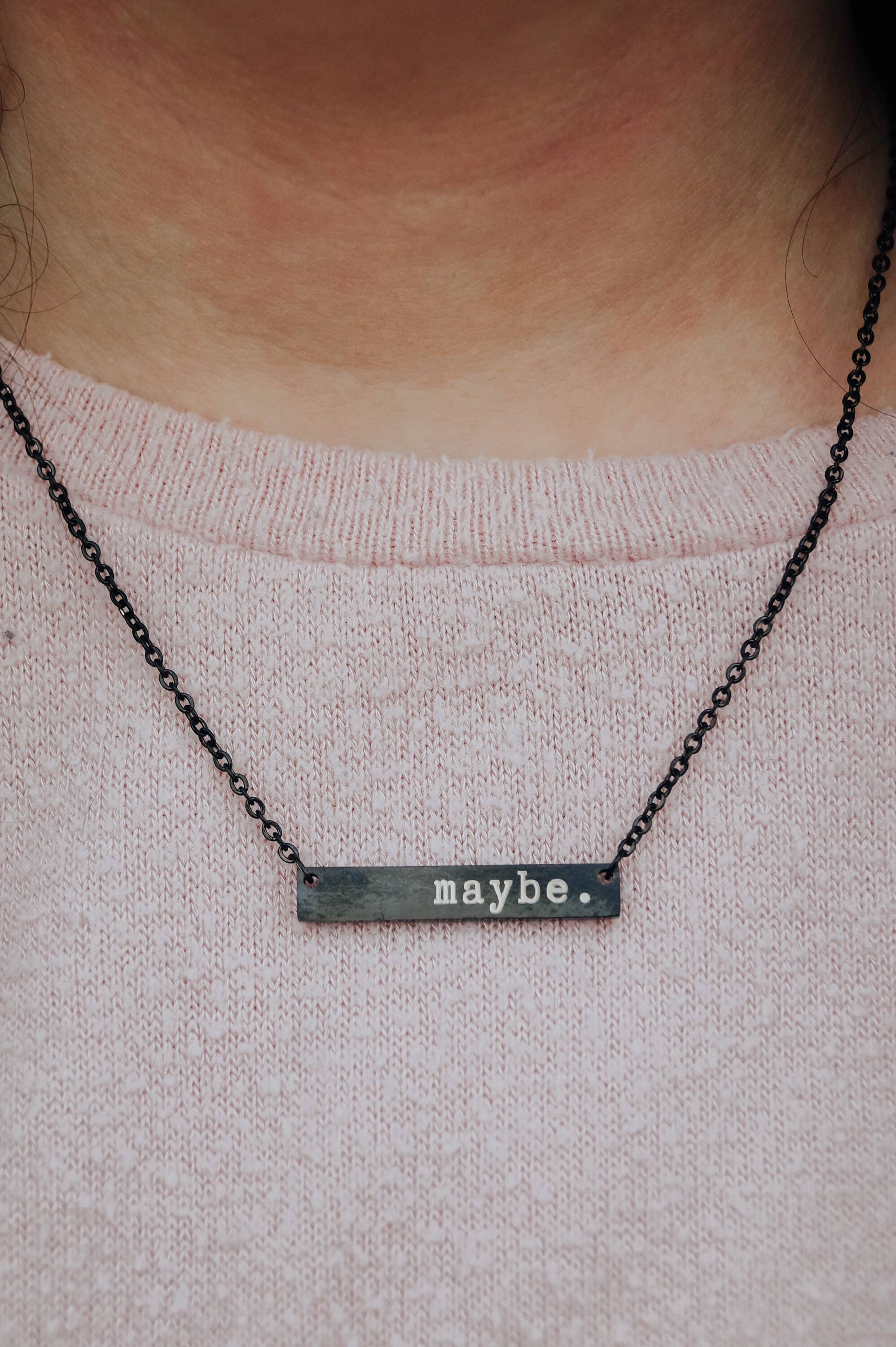 the ocdopus - Wholesale Pendant/Charm Necklace - Maybe. Bar OCD/Anxiety/Mental Health Necklace3