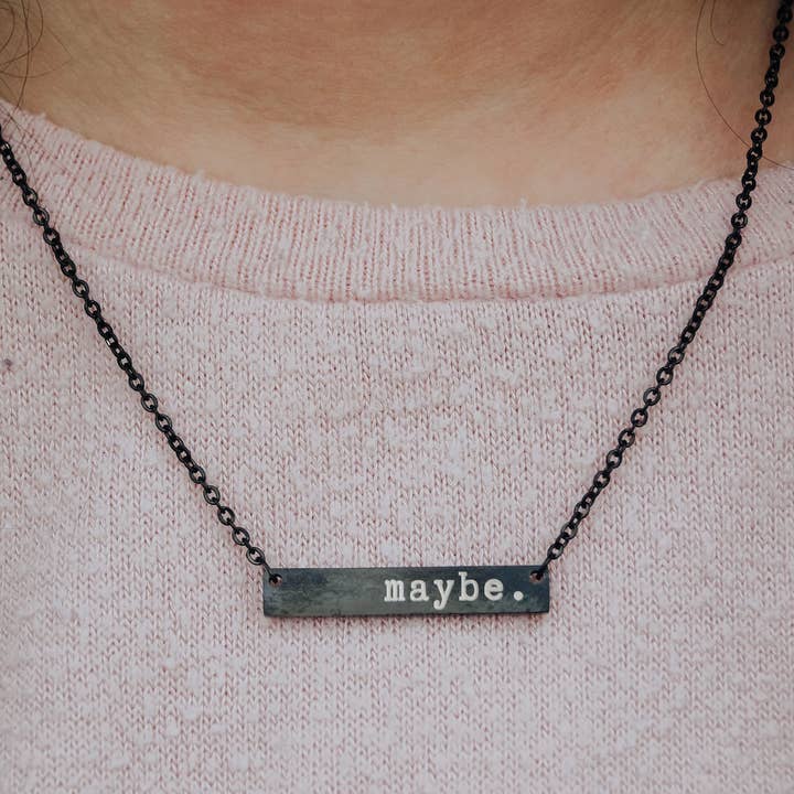 the ocdopus - Wholesale Pendant/Charm Necklace - Maybe. Bar OCD/Anxiety/Mental Health Necklace3