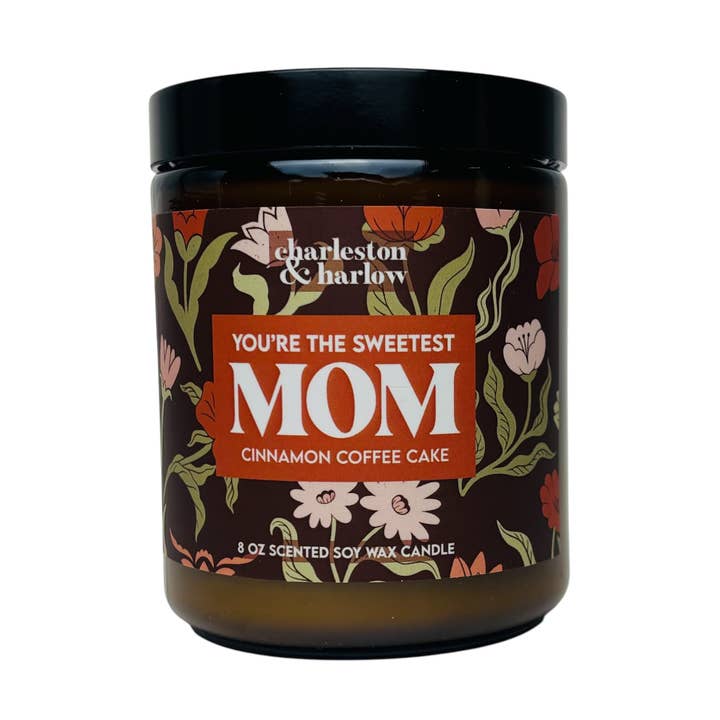 *Mother's Day* Cinnamon Coffee Cake Scented Soy Wax Candle for wholesale by Charleston & Harlow Candle Co.