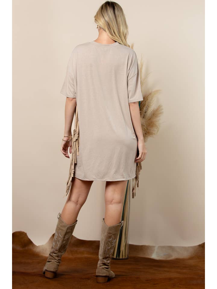 Nylon Apparel - Wholesale Dress - Women's - D1593-Nicole-Western Wildwood Bronc Print Loose Fit Mini Dr3