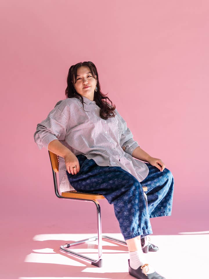 Nettle Studios - Wholesale Pants - Unisex - Size Inclusive Gender Neutral Dark Daisy Denim Balloon Pant21