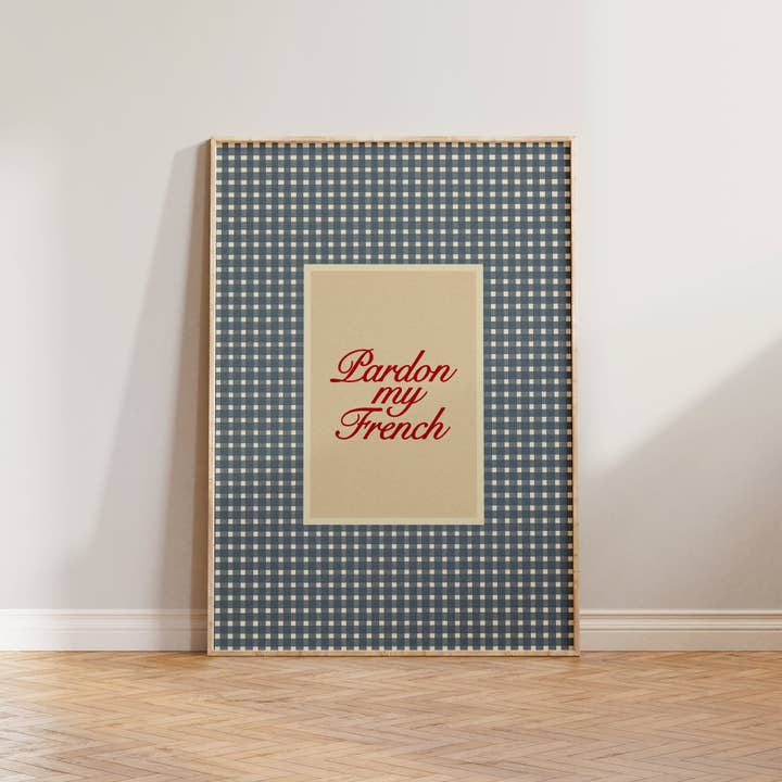 Lune Club - Wholesale Art Print - Pardon My French Checkered Print3