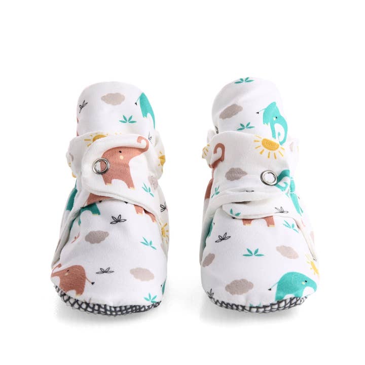 Organic Cotton Baby Booties, Non-Slip Sole, Cotton Newborn B for wholesale by Ella Bonna