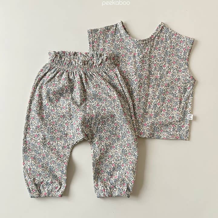 Spring Summer Baby Printed Tee & Bottoms w/ bow Pajama set for wholesale by peekaboo