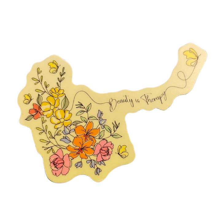 Beauty is Therapy Floral Sticker Sticker for wholesale by Denali & Co.