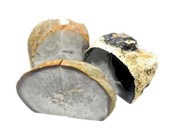 Rock Paradise - Wholesale Bookend - Crystal Natural Agate Geode Bookend Pair 9-12 lb Home Decor7