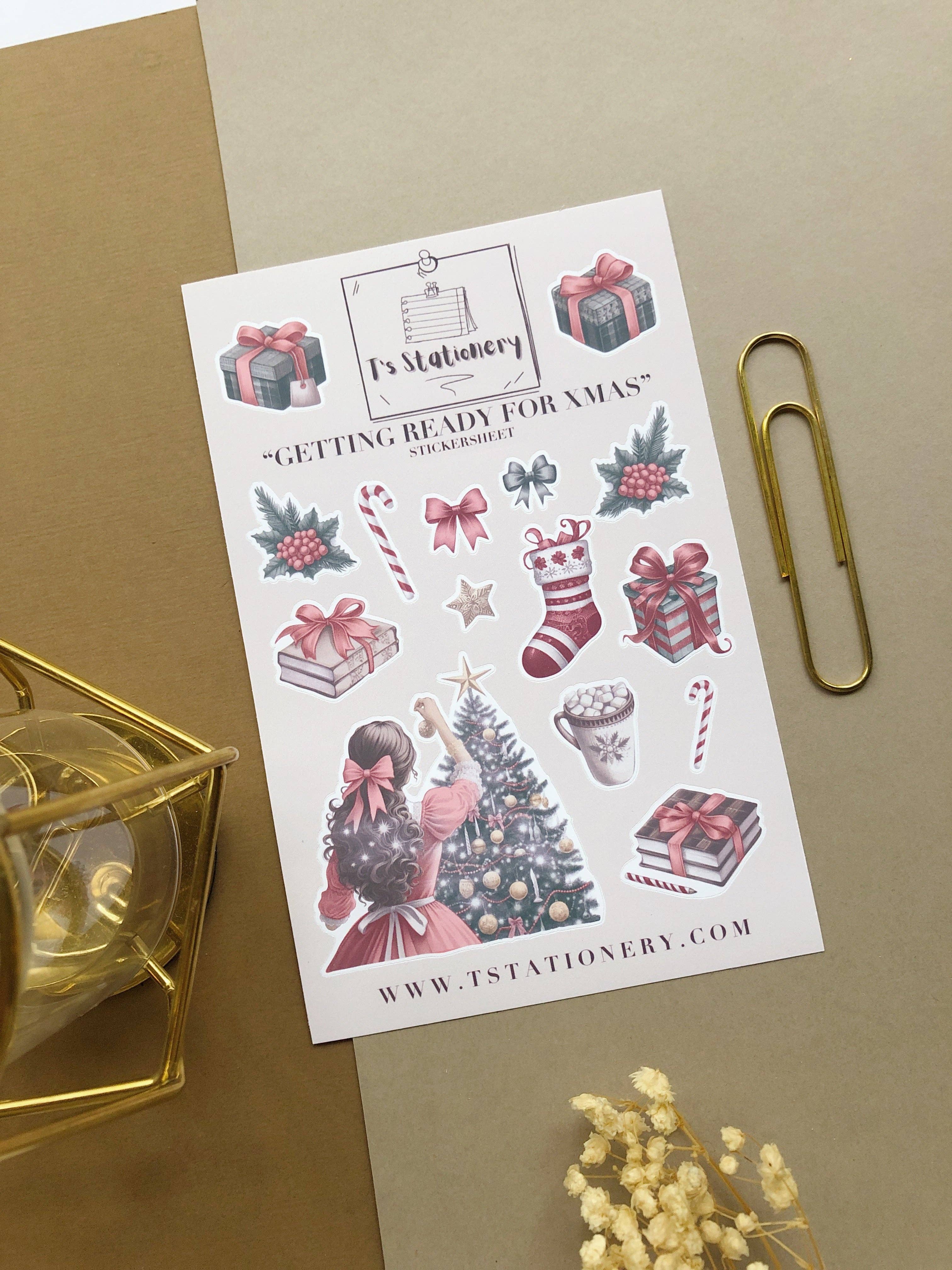 T's Stationery - Vente Autocollant - Feuille d'autocollants « Préparez-vous pour Noël »5
