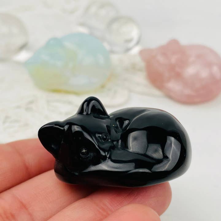 Rock Paradise - Wholesale Decorative Figurine - Crystal Gemstone Sleeping Cats