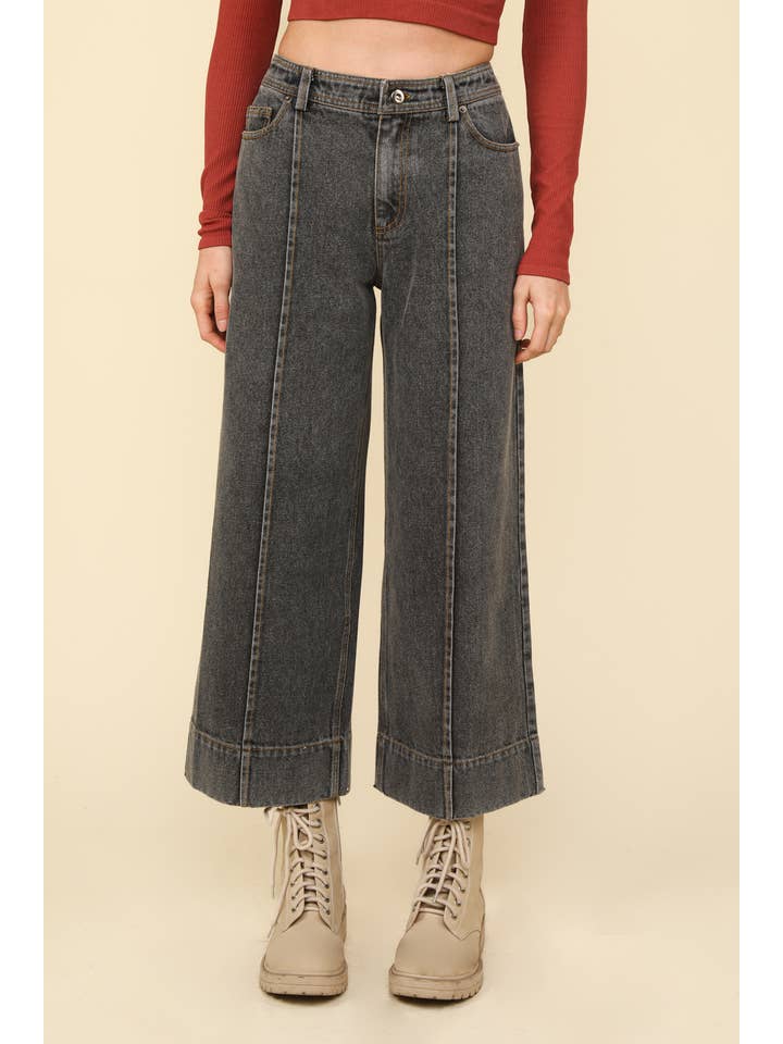 VERY J - Wholesale Jeans - Women's - NP70578-Wide Leg Denim Jean Pants