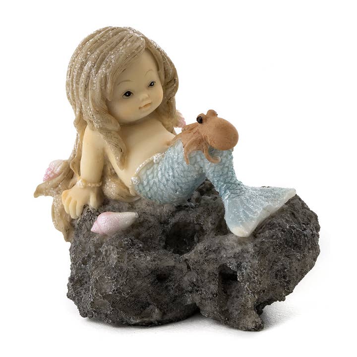 Top Land Trading - Wholesale Decorative Figurine - Little Mermaid With Baby Octopus
