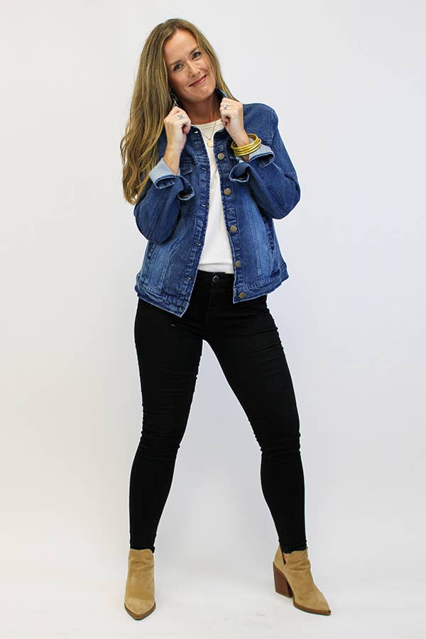 Better Than Basic Washed Denim Jacket for wholesale on Faire2