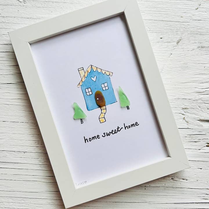 Sook & Hook - Wholesale Art Print - Home Sweet Home Sea Glass Art1