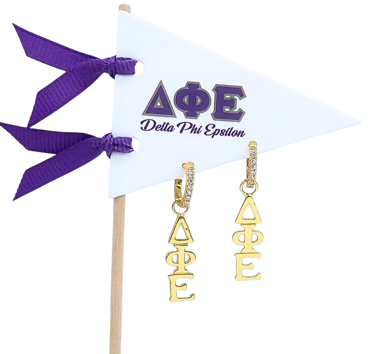 Color Shout - Vente Petits anneaux - Boucles d'oreilles créoles E208 avec lettres grecques de sororité12